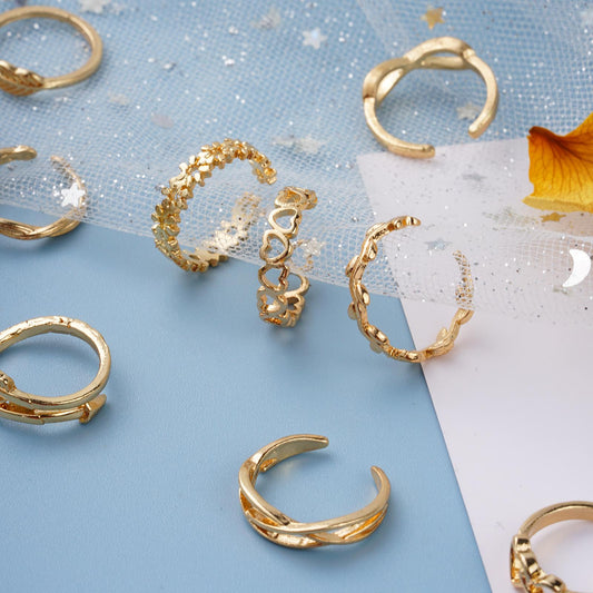 12pcs Toe Ladies Adjustable Toe Rings Summer