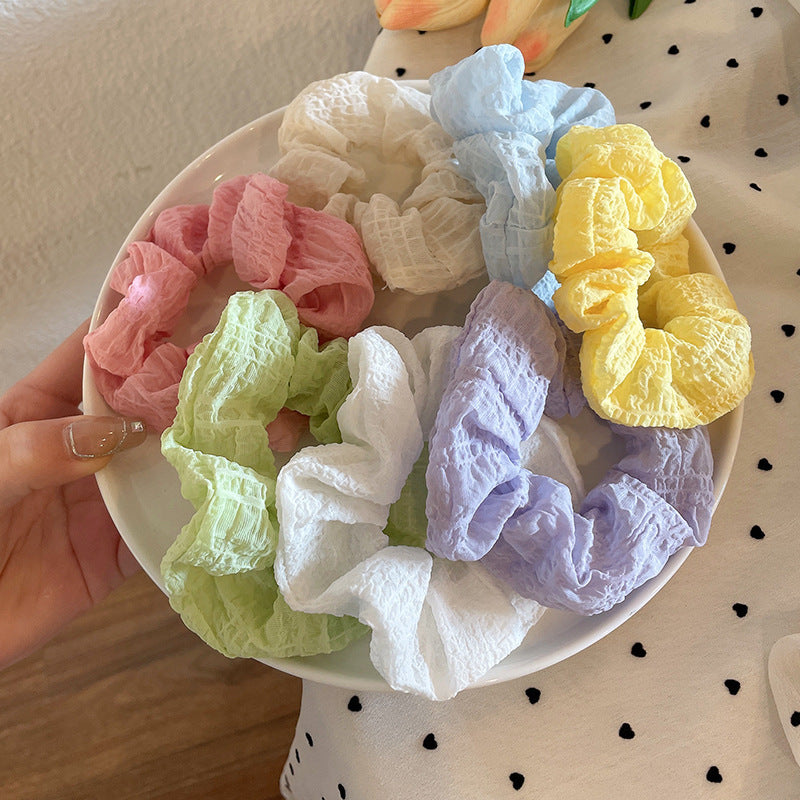 4-7pcs/set Candy Color Hair Scrunchies for Women