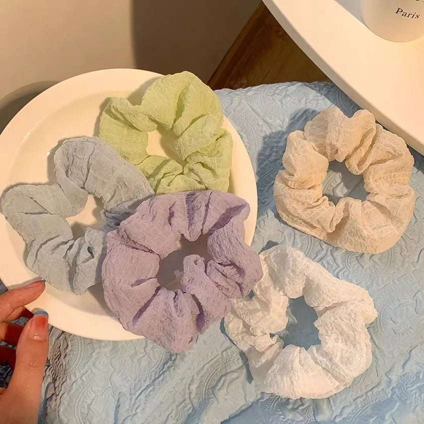 4-7pcs/set Candy Color Hair Scrunchies for Women